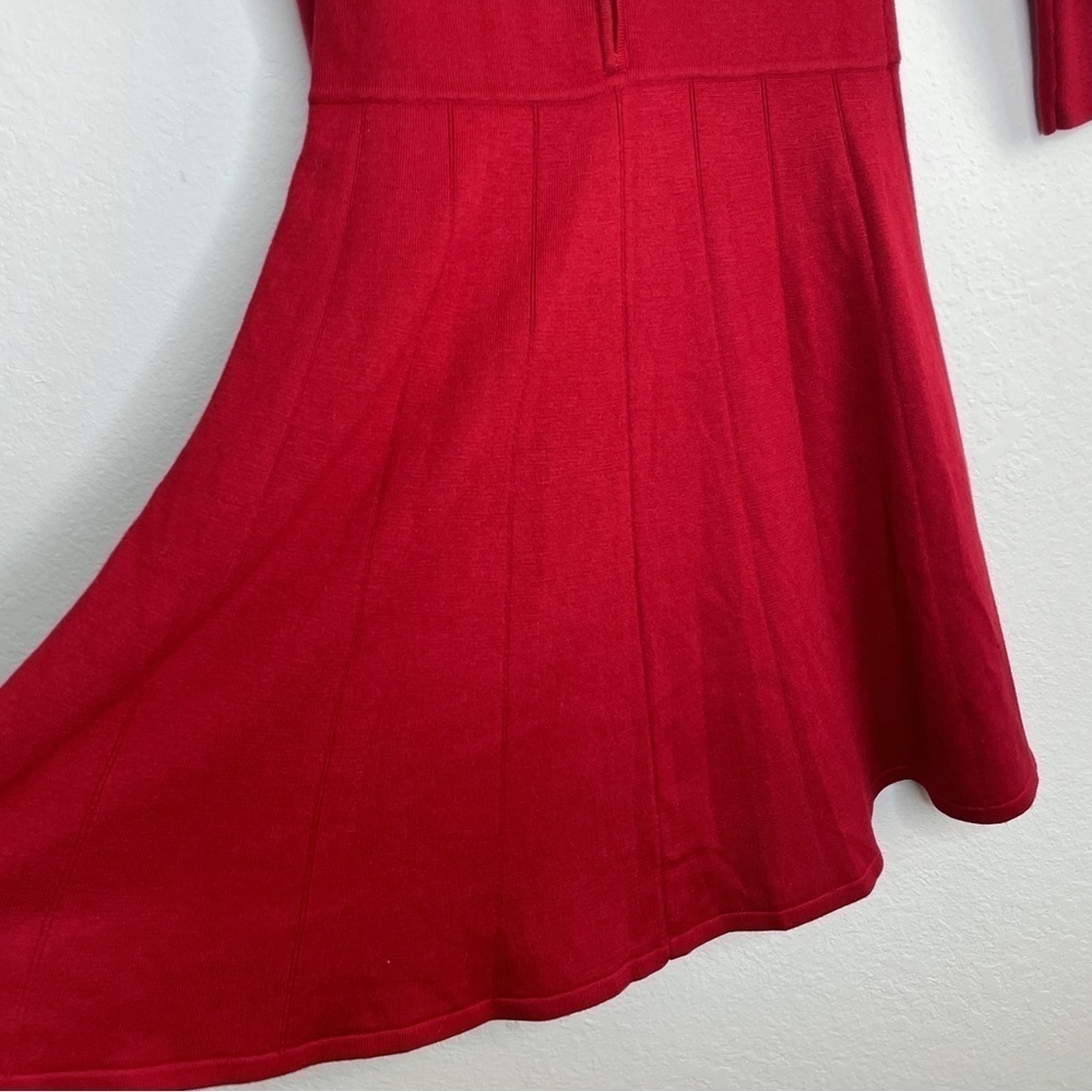 Talbots Red Knit Sweater Dress 3/4 Sleeves Size M Christmas - Picture 6 of 9